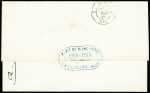 N°29 obl GC 1167 + T24 "Couleuvre (3)" (1869) + "OL" pointillé sur lettre, ind 14. TB