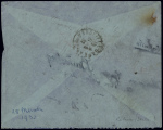 28 mars 1932 - accident de l'avion Indochine - Marseille piloté par Pommereau à Crotone (Italie). Timbres décollés par immersion, griffe noire "courrier accidenté" (Nierinck n°320328). TB