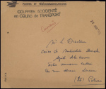 28 mai 1969 accident Paris-Orly du DC4 postal paris-Bordeaux - 3 lettres : 2 avec griffe noire "Courrier accidenté en cours de transport" et 1 avec griffe rouge "Correspondance accidentée en cours de transport" (Nierinck