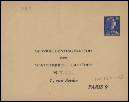 3 env neuves TSC 20F Muller bleu (STIL) (MUL DSK) et 25F rouge Muller TSC General Motors France division Frigidaire Genevilliers (MUL G1M - 2 exemplaires). TB