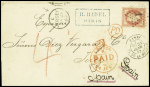 N°32 sur lettre de Paris 1869 pour Jerez en Espagne,