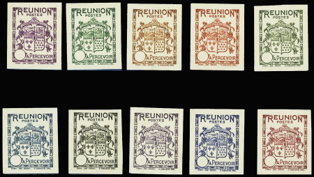 TAXE N°16 à 25 La série de 10 valeurs en essais sans