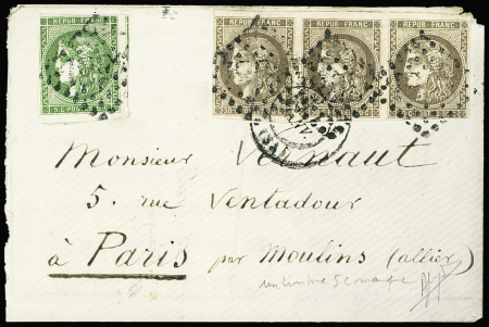 Usage exceptionnel d'un n°42B 5c Bordeaux +n°47 en