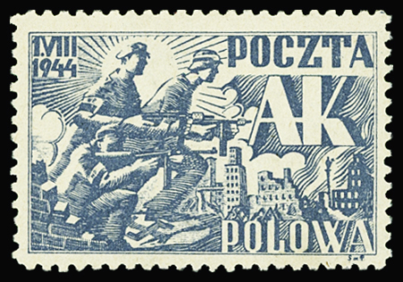 1944 Poland Polen Warschauer Aufstand, Nicht verausgabte Septemberserie 