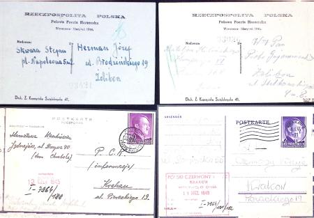 1944, Poland Polen, Warschauer Aufstand, 2 Pfadfinderpostkarten (2 versch. Farben)