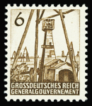 GENERALGOUVERNEMENT 1945 Nicht verausgabte Freimarken 6Gr, 24Gr und 40 Gr, postfr., 