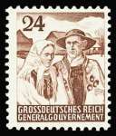 GENERALGOUVERNEMENT 1945 Nicht verausgabte Freimarken 6Gr, 24Gr und 40 Gr, postfr., 