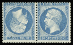 N°22b 20c bleu en paire tête-bêche, neuf avec gomme