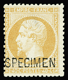 N°23d 40c orange, surchargé "spécimen", neuf *, léger
