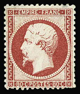 N°24 80c rose, neuf *, léger aminci