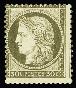 N°56 30c brun, neuf **, variété piquage décalé, TB.