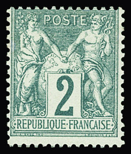 N°62 2c vert (I), neuf *, TB