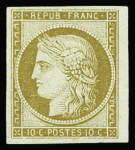 N°1 10c bistre-jaune, neuf sans gomme*, TB. Signé Scheller
