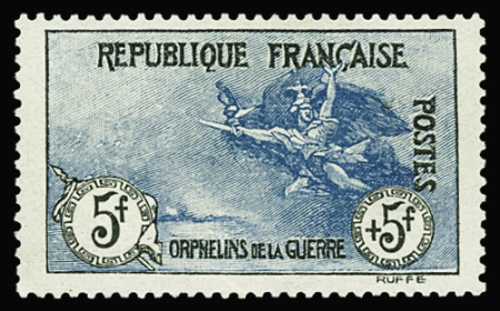 N°155 5f +5f Orphelins de guerre, bon centrage, neuf