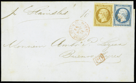 N°13 et n°14 sur lettre pour Bueno Ayres (Argentine),