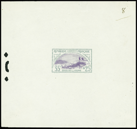 N°152 Orphelins, 35c + 25c ardoise et violet, épreuve