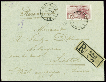 N°154 1f + 1f carmin Orphelins, obl. par CaD Mulhouse