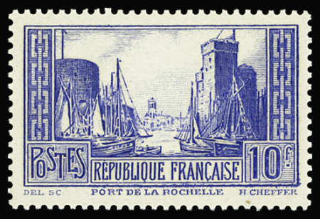 N°261C NON EMIS La Rochelle 10f OUTREMER VIF Type III,