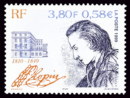 N°3287 Chopin, variété couleur bleu décalée à gauche