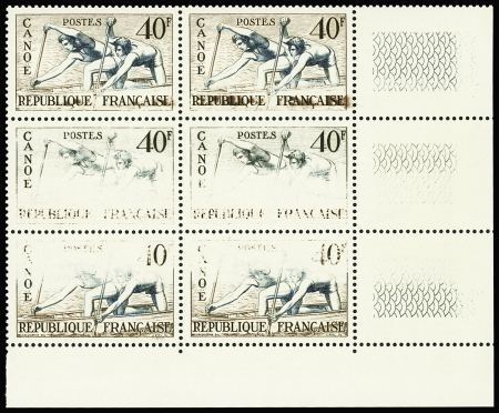 N°963 Canoë, variété spectaculaire d'impression, en