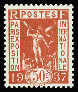 N°325A NON EMIS 50c rouge carminé, neuf *, TTB, RR.