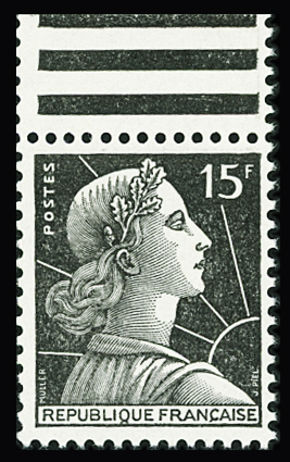 N°1011c 15f Marianne de Muller, tirage en noir, bdf,