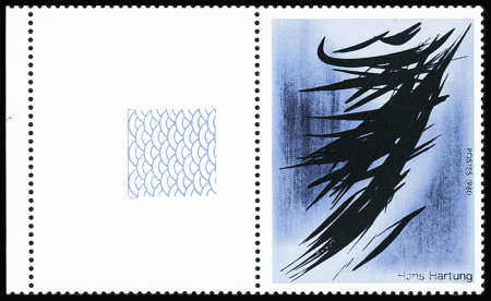 N°2110b 4f. Hans Hartung, variété sans la valeur en