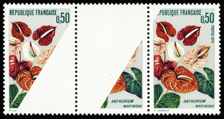 N°1738 variété absence d'impression en diagonale sur