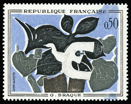 N°1319 Georges Braque, variété débordement du bleu,