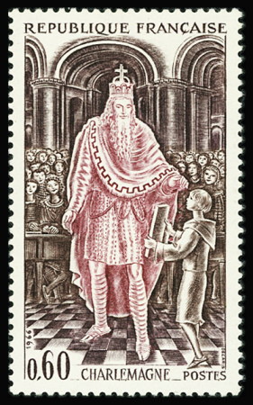 N°1497 Charlemagne, variété fond brun au lieu de violet,