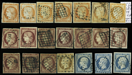 1849-1852, Lot de 21 timbres classiques,  6 ex. du