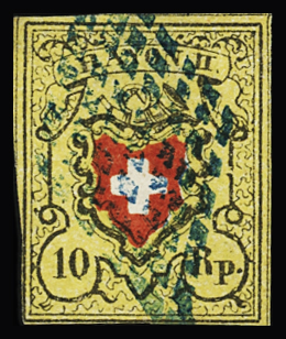 Type 10 ringsum sehr gut gerandet, sauber entwertet