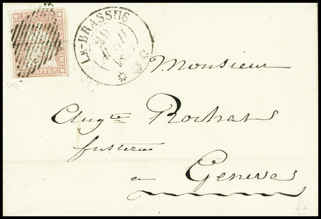 15Rp. rosa, weissrandig, entwertet Raute auf Faltbriefumschlag