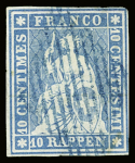 1854-62 kl. Partie sehr gut gerandete Strubelmarken,