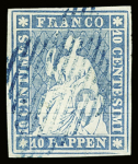 1854-62 kl. Partie sehr gut gerandete Strubelmarken,