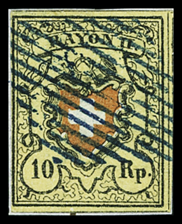 Type 11 A2/LU mit kräftigem Farben, zentrisch mit blauer