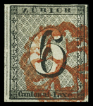 6Rp. (Type IV, 59. Marke des Bogens), senkrechte Untergrundlinien,