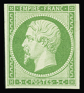 N°12 5c vert, neuf *, TB  (cote Y&T 1500€)