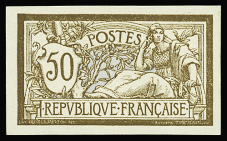 Merson non dentelés : n°119a + 120a + 121a + 123b +