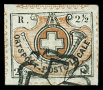 Winterthur 2 1/2Rp., farbfrisch und sehr gut gerandet