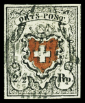 Orts-Post mit Kreuzeinfassung, Type 15, farbfrisch,