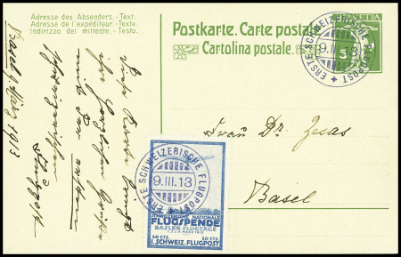 1913 (9. März) Flugtag Basel, Flugspendemarke 50 Cts