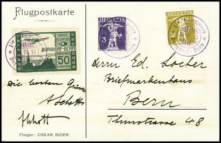 1913 (30. März) Flugtag Burgdorf, Flugspendemarke 50