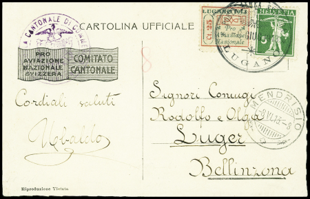 1913 (15. Juni) Flugtag Lausanne, 5C grün GS-Karte