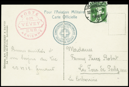 1913 (22. Juni) Flugtag Vevey, offizielle Karte der