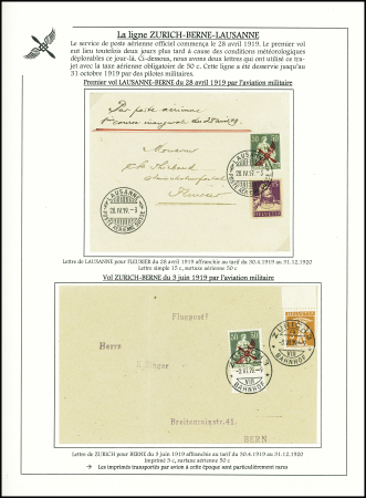 1919 Propeller Ausgabe: 30C und 50C Einzelmarken und