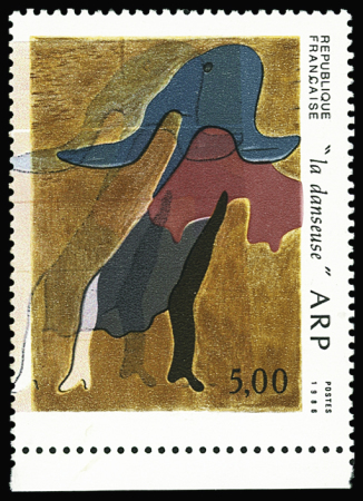 N°2447 5f Jean Arp, variété couleurs très décalées,