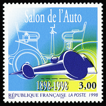 N°3186b 3f Salon de l'Auto, variété rouge omis, BdF,