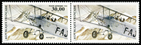 N°62b 30f Potez, rare variété sans "Poste aérienne