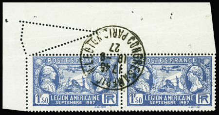 N°245 1f50 Légion américaine outremer, en paire, spectaculaire